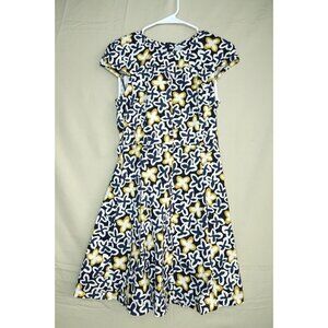 Max and Co Fit and Flare MIdi Dress Cap Sleeves Floral Pattern Women's Size 4